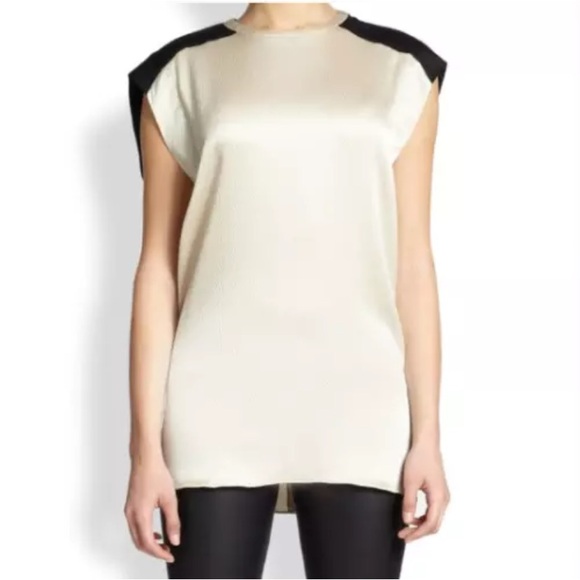 Helmut Lang Black and Gravel Cream Top - size Small - Picture 1 of 3